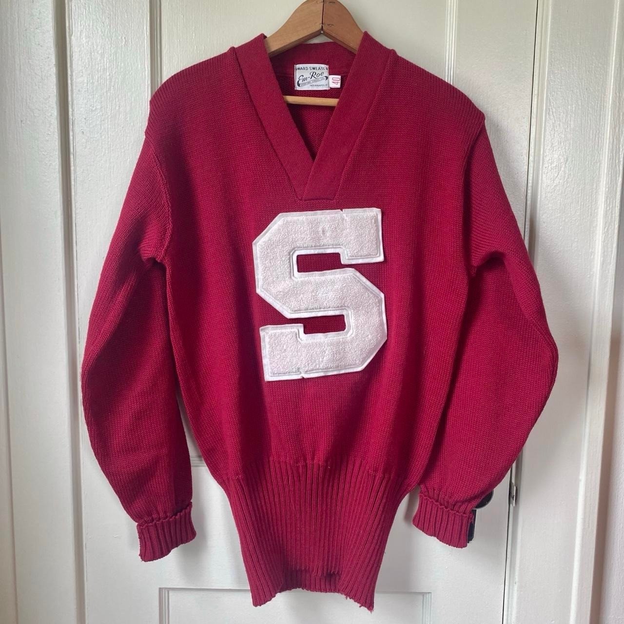 Early 1900s football letterman memorabilia sweater