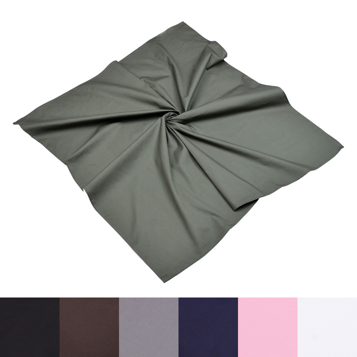 Premium Large Pure Cotton Solid Color Square Scarf Wrap 34″