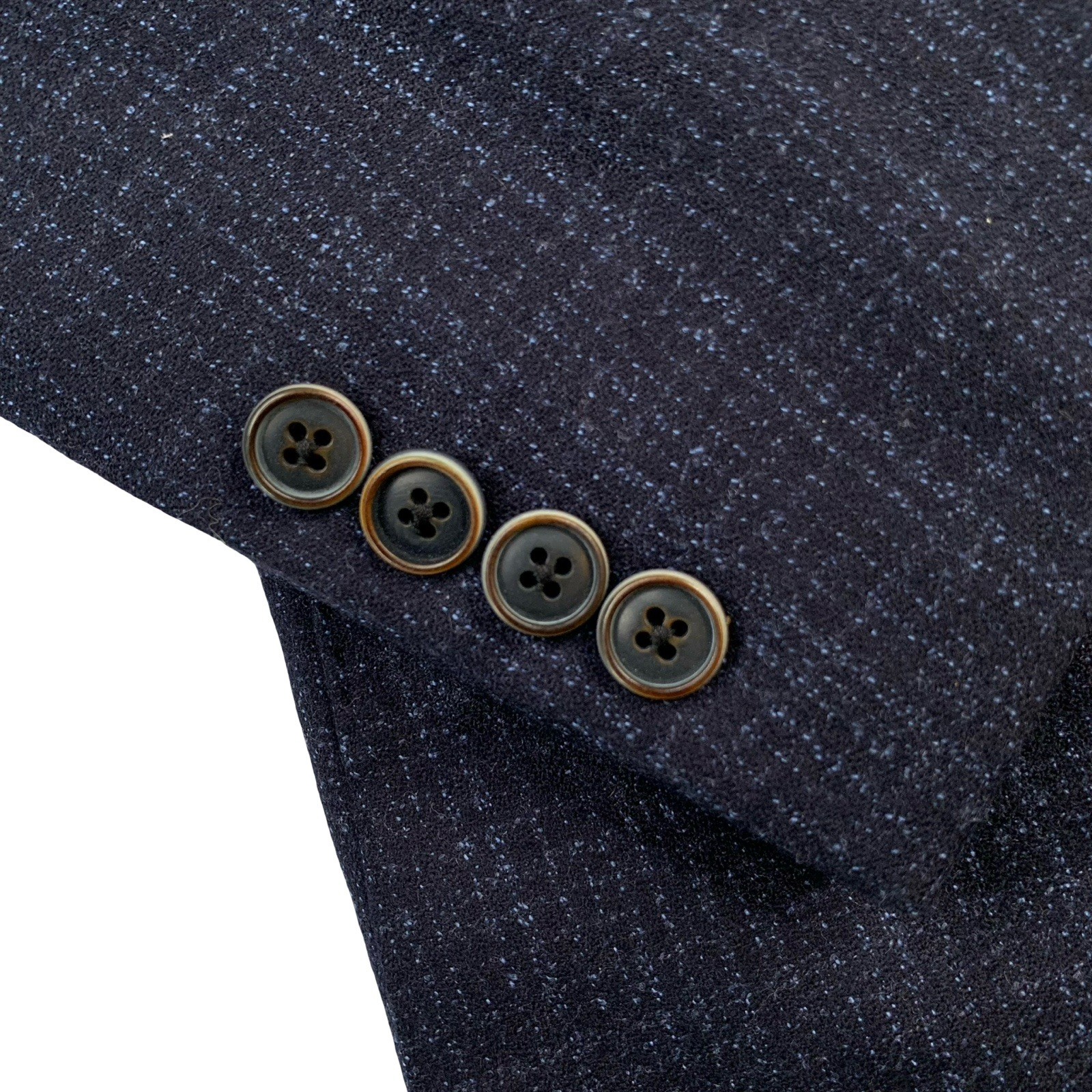 Mens 42 R Samuelsohn 1929 Navy Blue Speckled Flannel Knit Patch Pocket Blazer