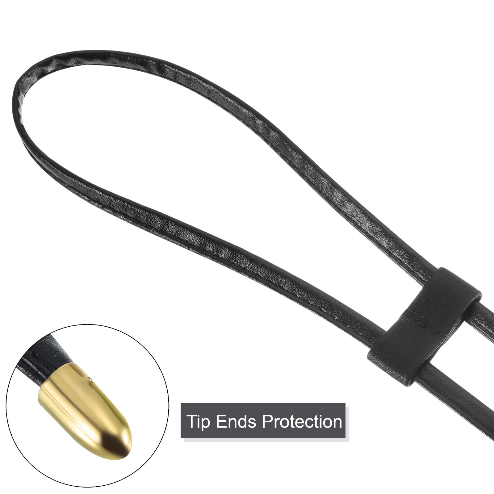 2Pcs 33.7″ Leather Drawstring Pull String Purse Strap for Bucket Bag Brown/Black