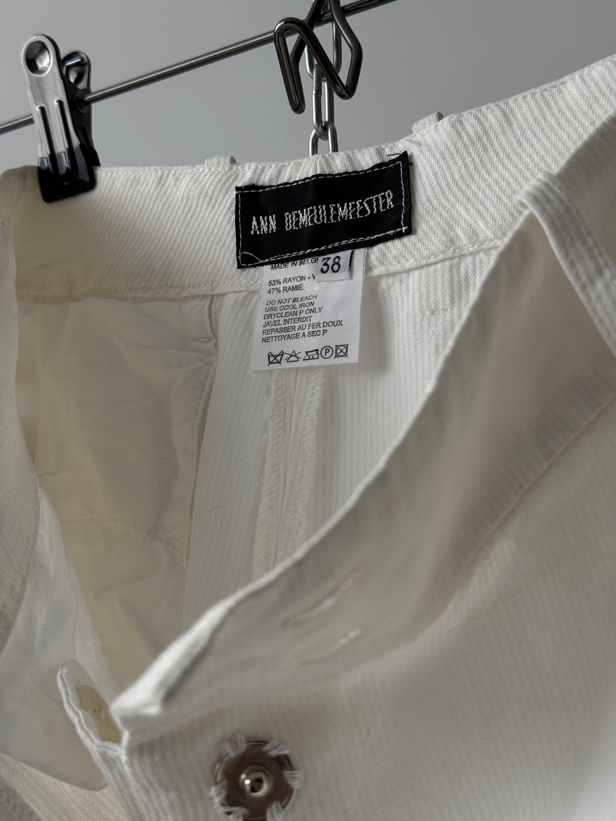 Vintage 1990s Ann Demeulemeester White Pants Size 38