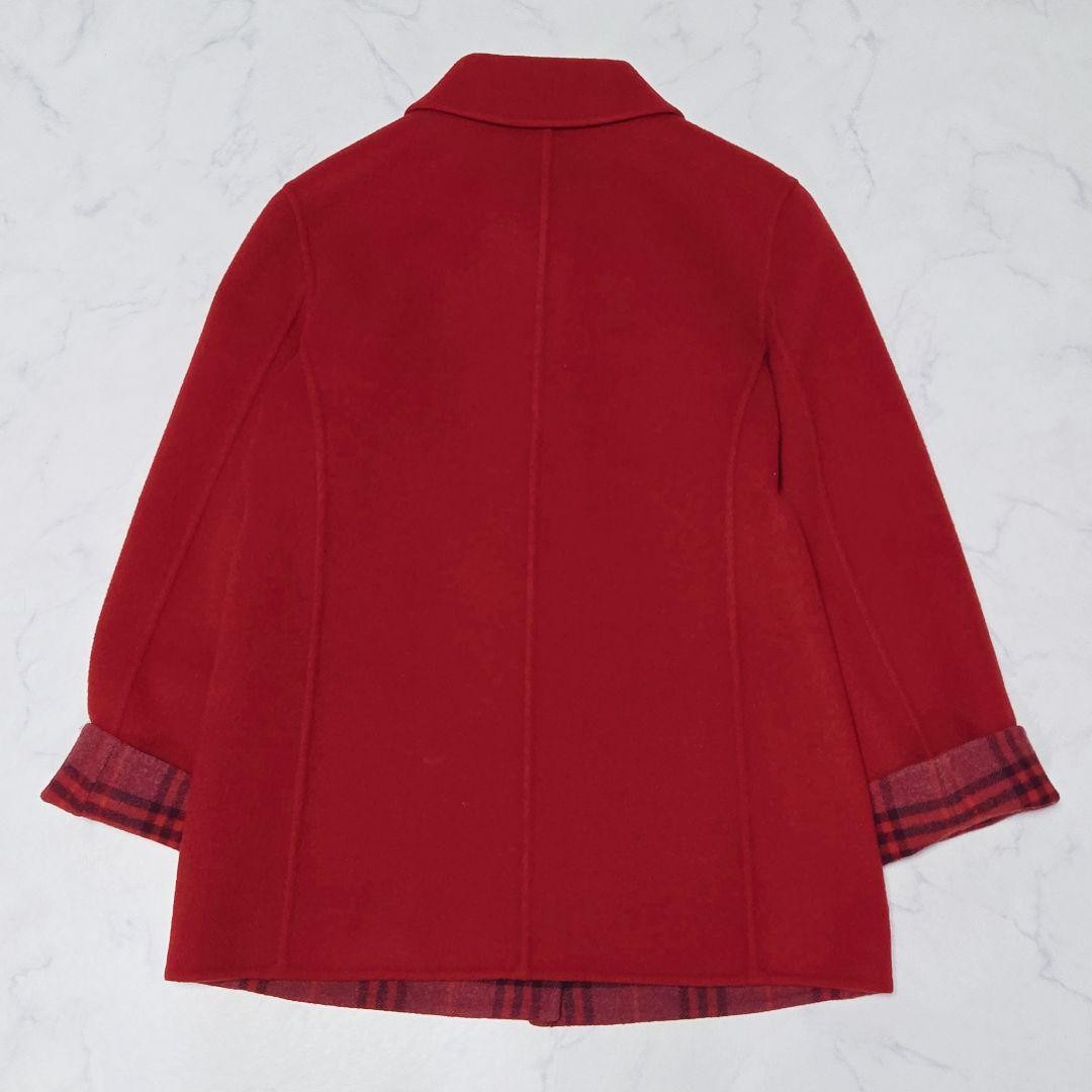 Burberry Cashmere Coat Nova Check Red L