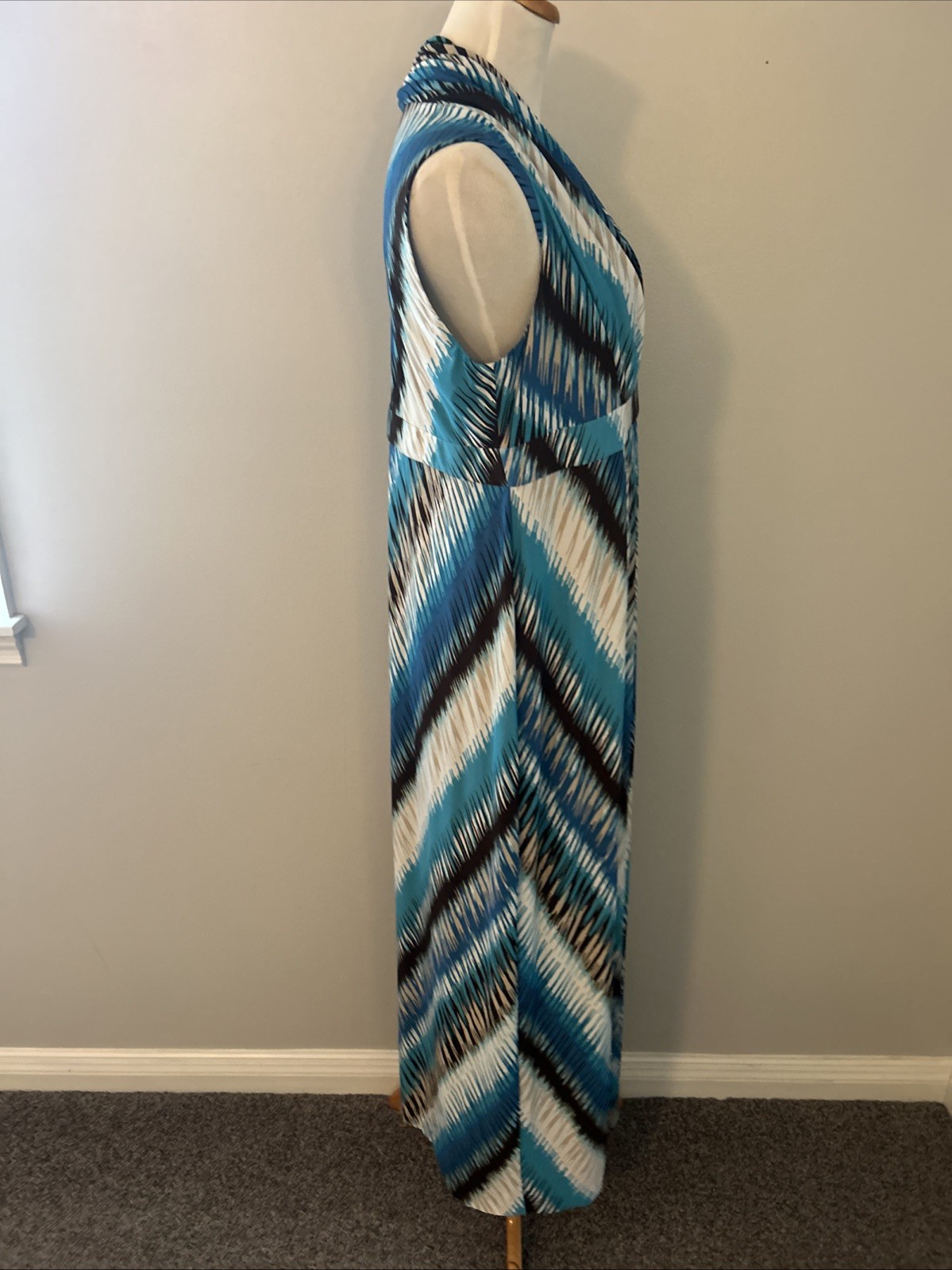 Chicos Maxi Dress Size 2 Or L/12 Poly Spandex Blend