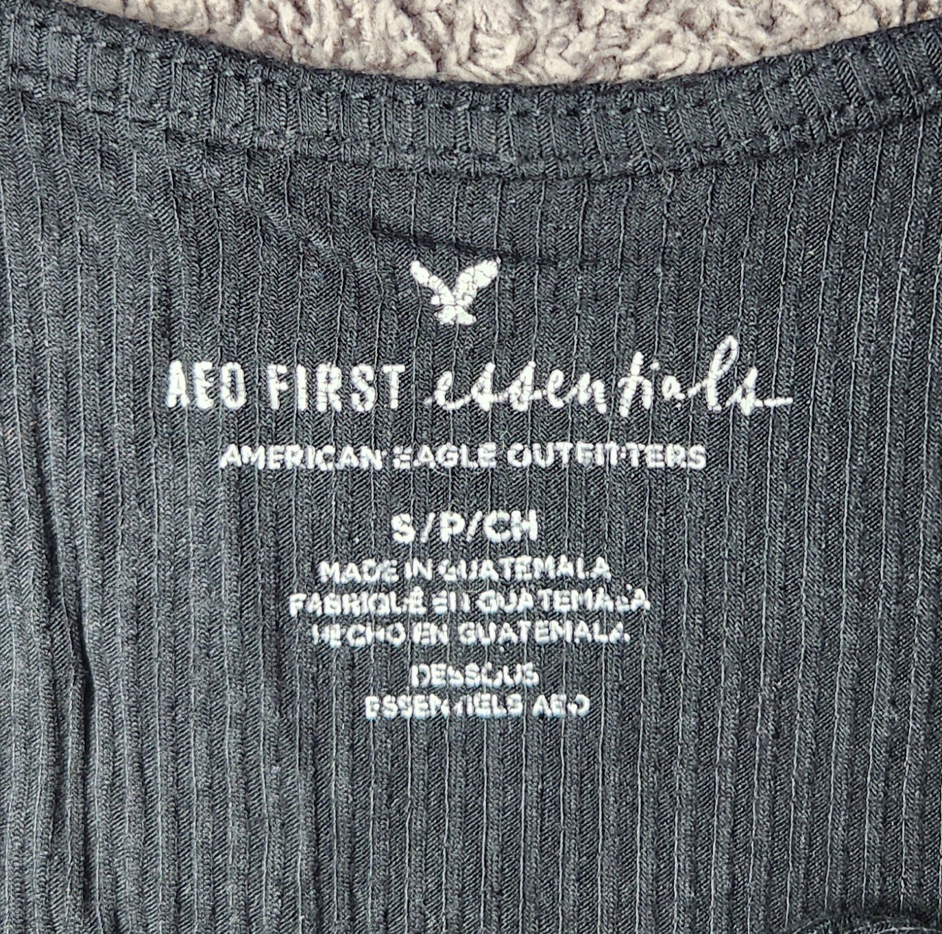Black American Eagle Outfitters Lace-Up Tank Bodysuit Small Ribbed Snap Stretch