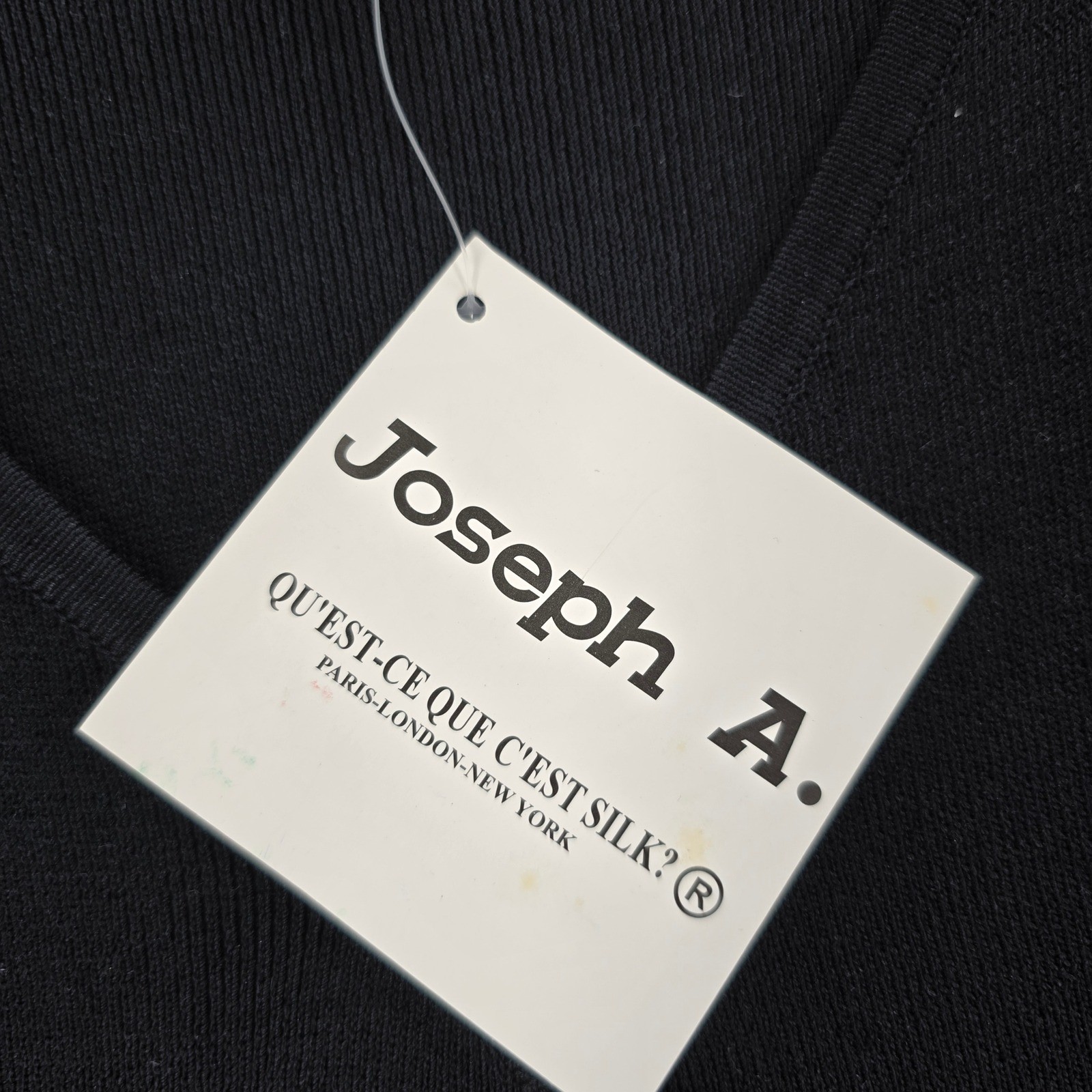 Joseph A. Sweater Womens M Top Black V-Neck Faux Wrap Buckle 33327M