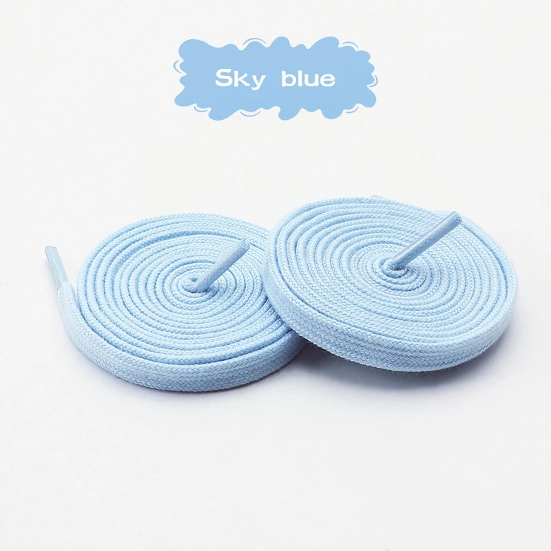 1 Pair Classic Pure Cotton Flat Shoelaces 0.8cm Width Sports Canvas Laces for Me