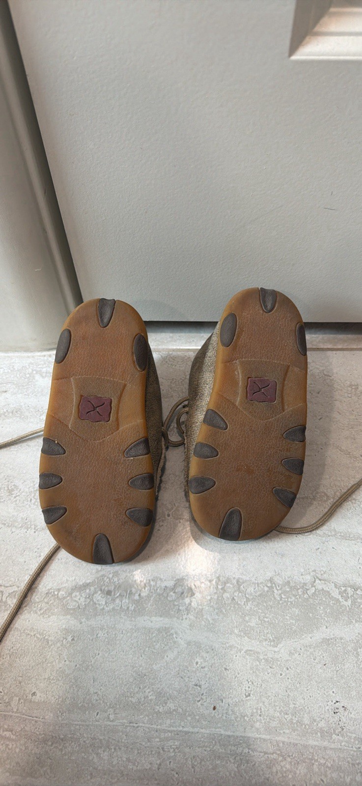 Twisted X Unisex Kids Tan Leather Moccasin Lace-Up Shoes 8M M ICA0005
