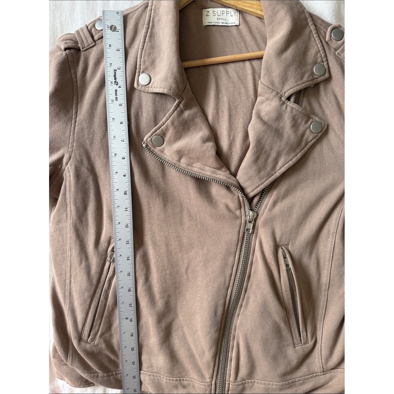 Z Supply Moto Jacket – Asymmetrical Soft Knit 100% Cotton Sweatshirt Woman’s S