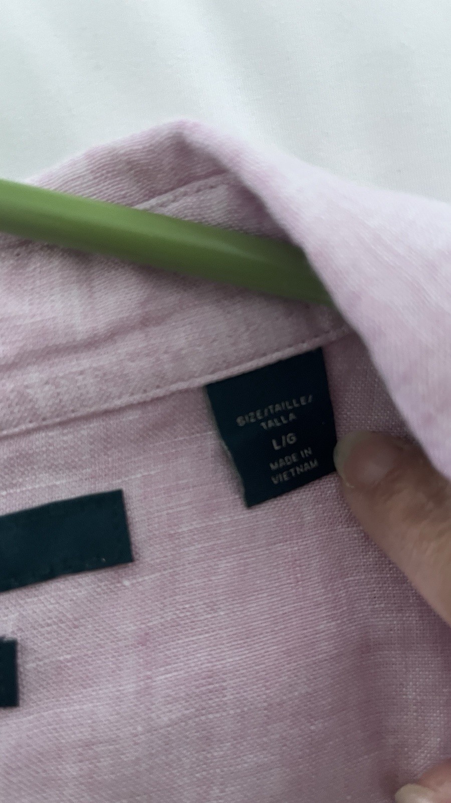 Perry Ellis Men’s Pink Linen Short Sleeve Button-Up Shirt L/G, Machine Wash