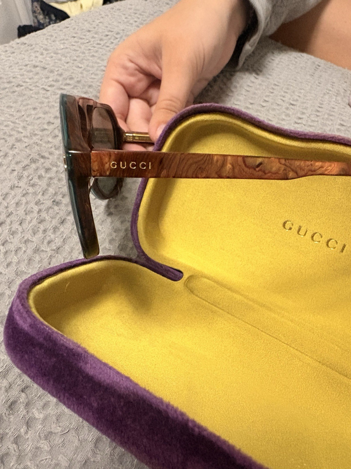 Gucci Sunglasses | Brown Marbled Frame | Authentic | Comes in Purple Velvet Case