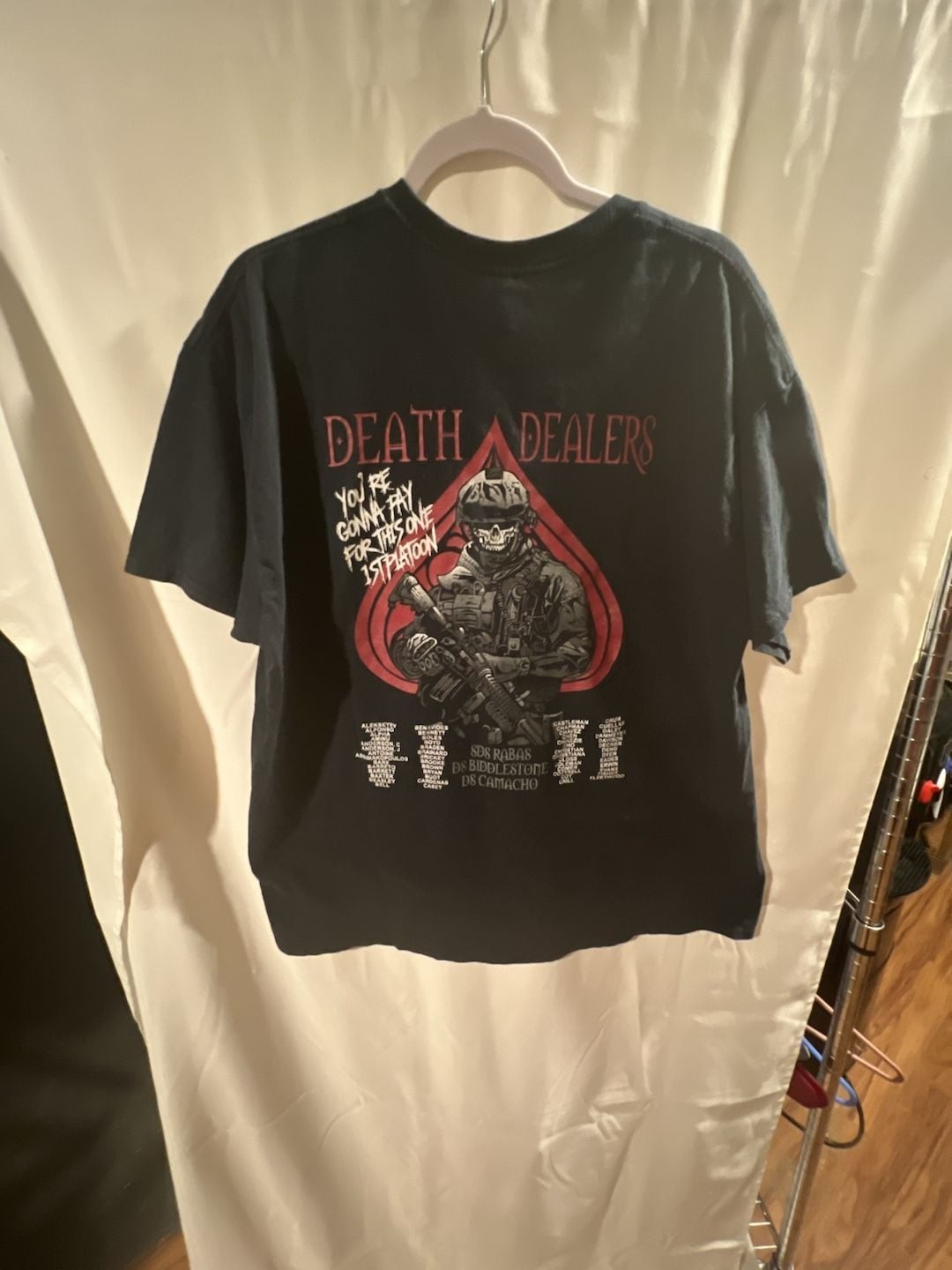 Delta Battery ‘1st BN 31st FA’ Death Dealers Black Black Men’s Shirt Size Large
