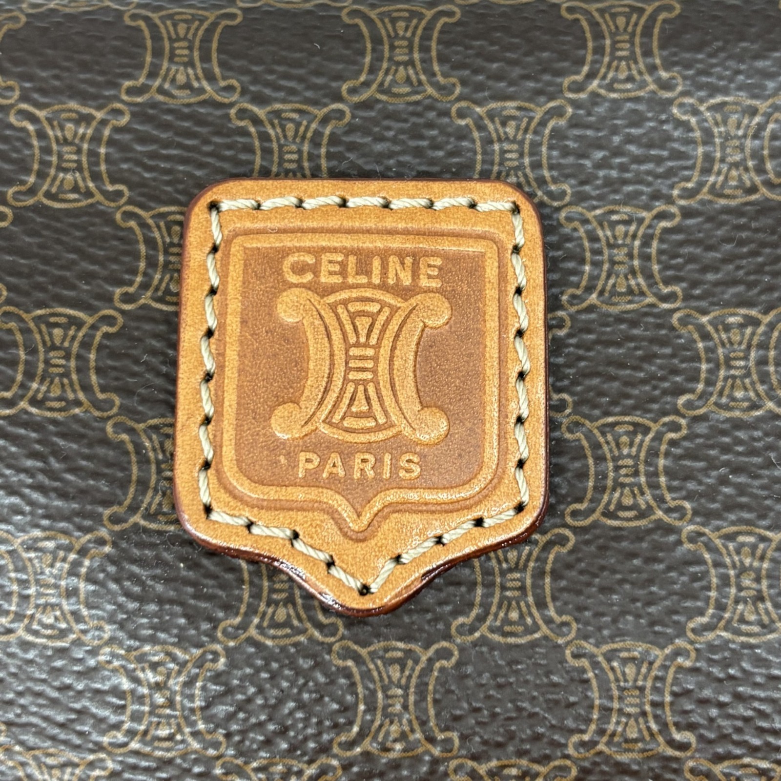 CELINE Macadam Cosmetic pouch leather PVC