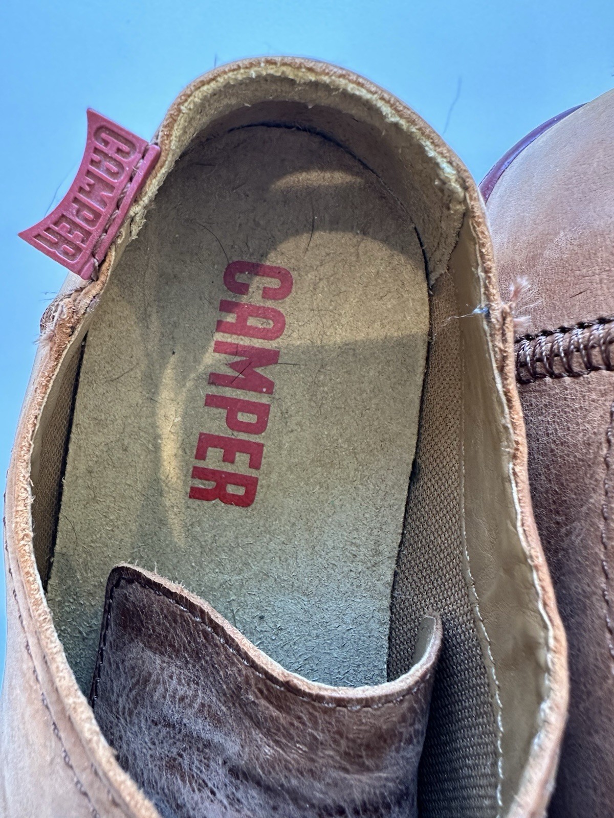 Camper 20848-211 Brown Leather Lace-Up Casual Sneakers Round Toe US 9.5 EU 40