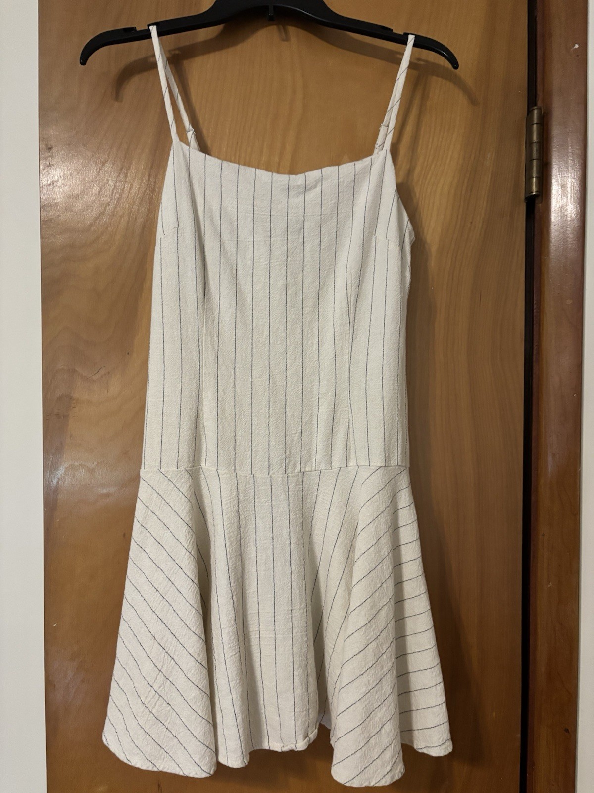 Na-Kd Cream Striped Spaghetti‑Strap Mini Dress size 36 / small