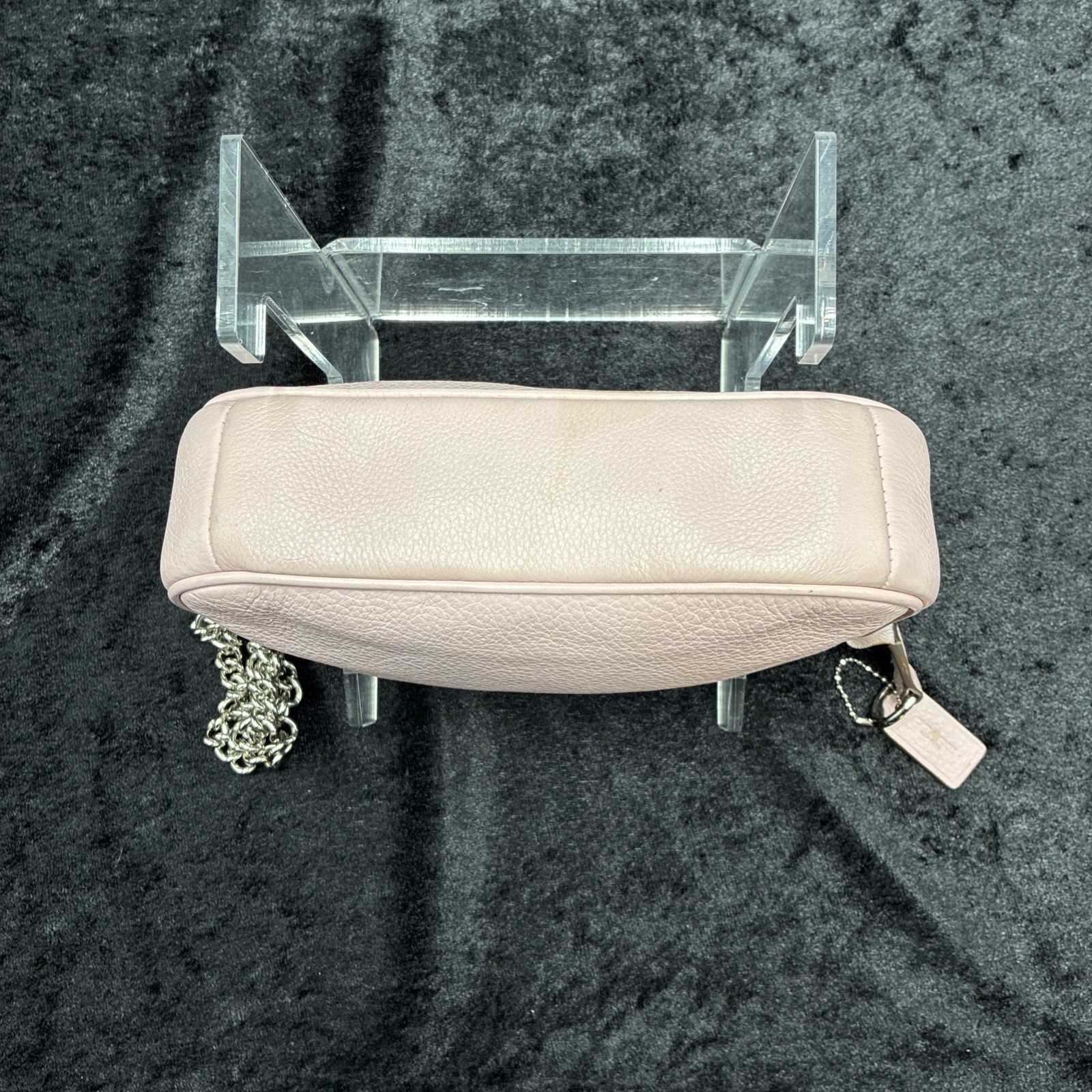 Coach Nolita 19 Petal Pink Pebbled Leather Wristlet Chain Shoulder Bag F53340 NY