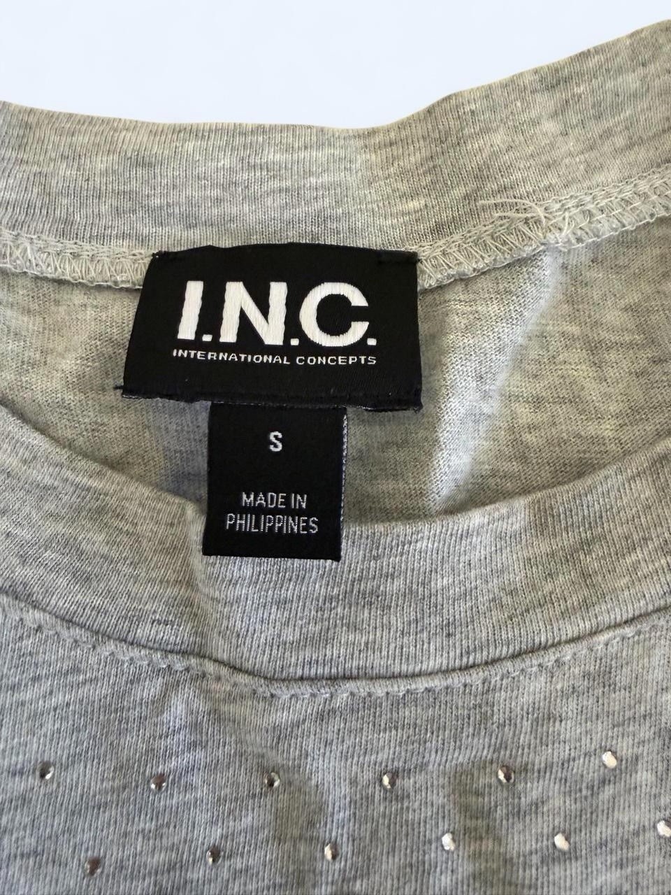 I.N.C. International Concepts Cotton Knit Rhinestone Crew Neck Top