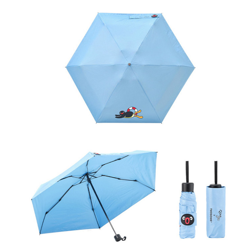 A Twosome Place x Pingu 5-Fold UV Umbrella Blue Korea Limited Summer New