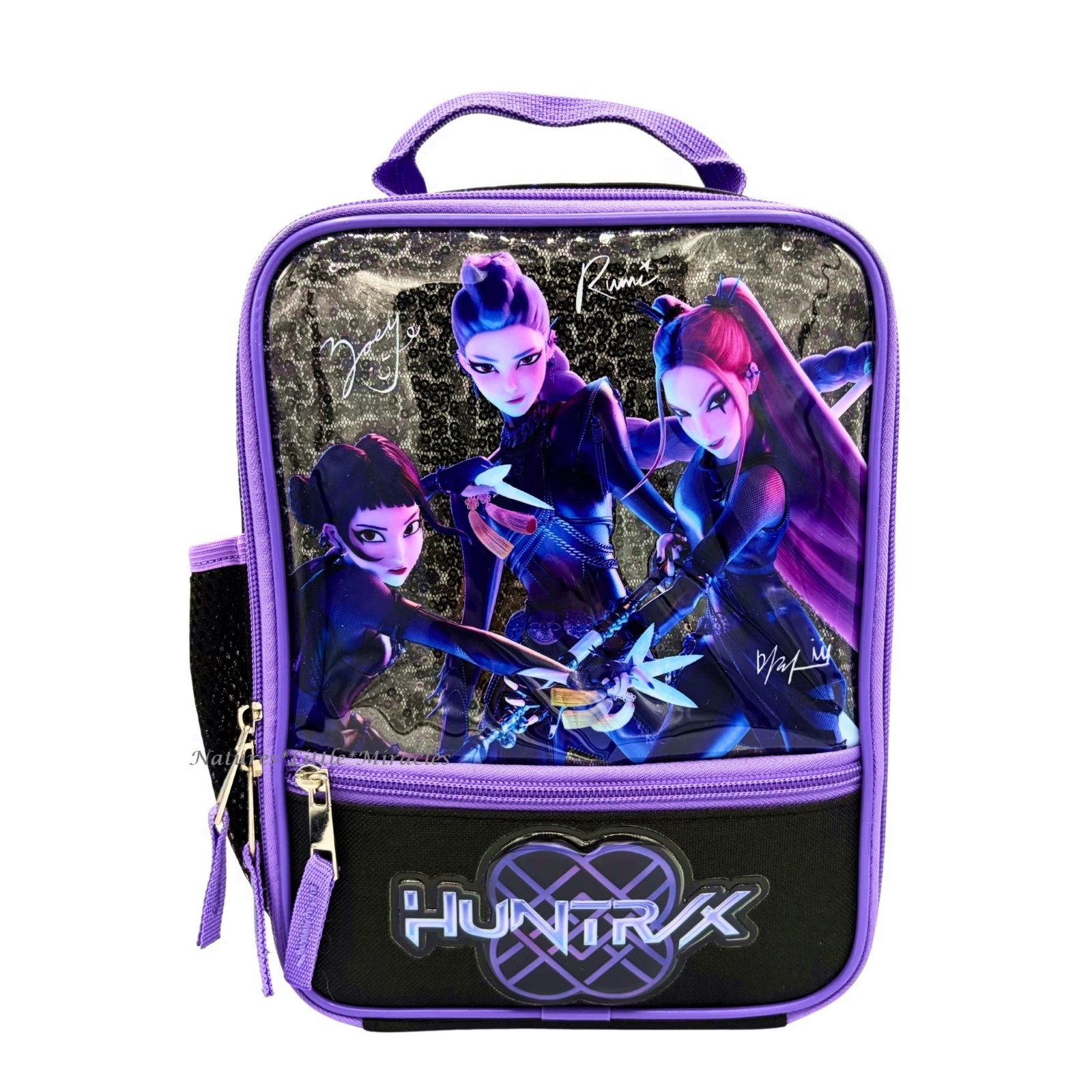 Kpop Demon Hunters Girls Lunch Box Bag Kit Lunchbox Match Backpack Purple Black