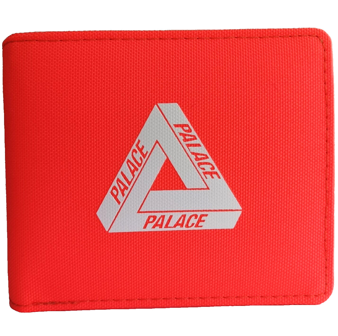PALACE Wallet White Tri-ferg Logo on Orange Knitted Fabric Original Gift Box New