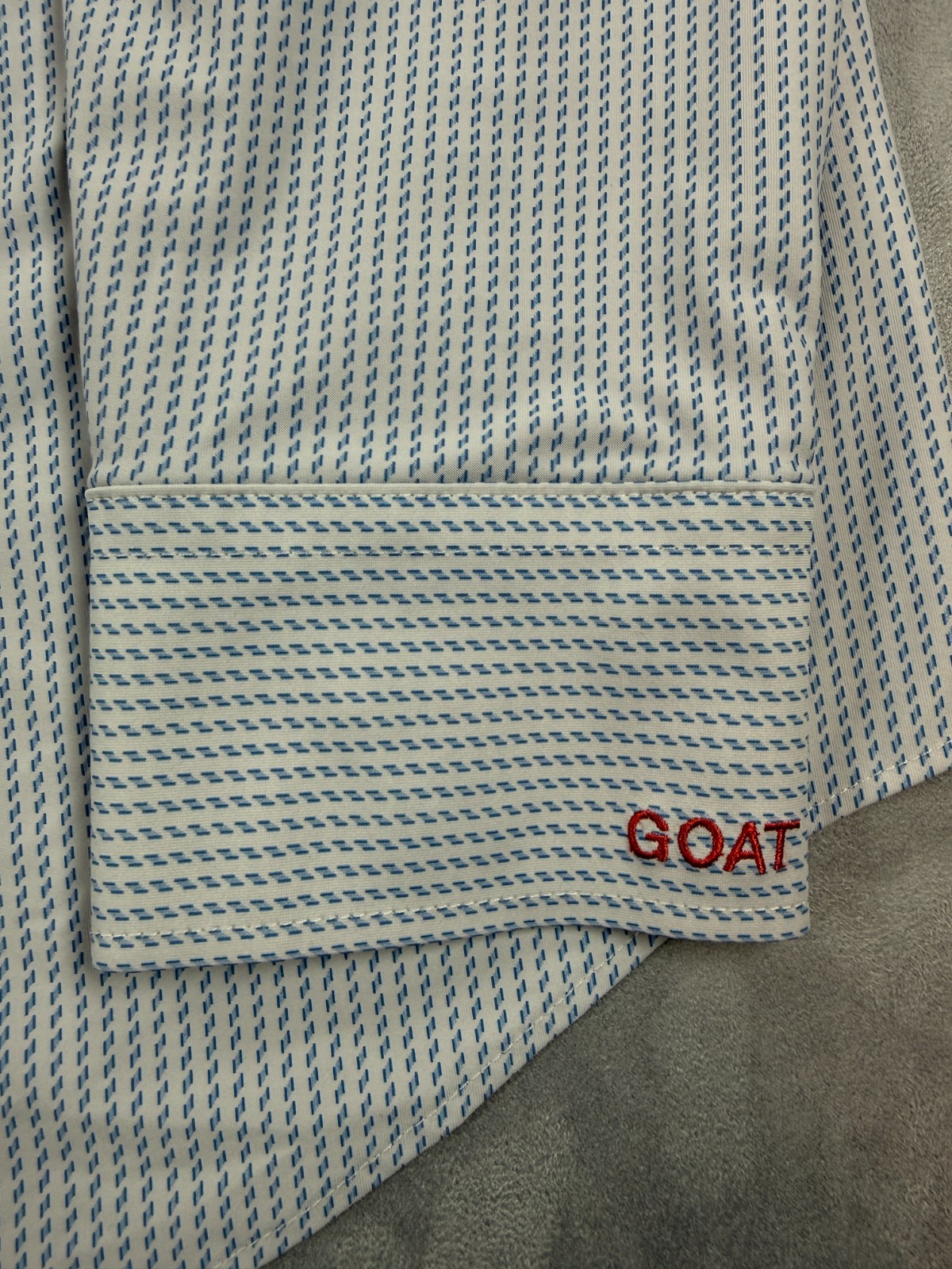 Murano Shirt Men’s L Blue Check Slim Fit Perf Stretch Long Sleeve GOAT monogram