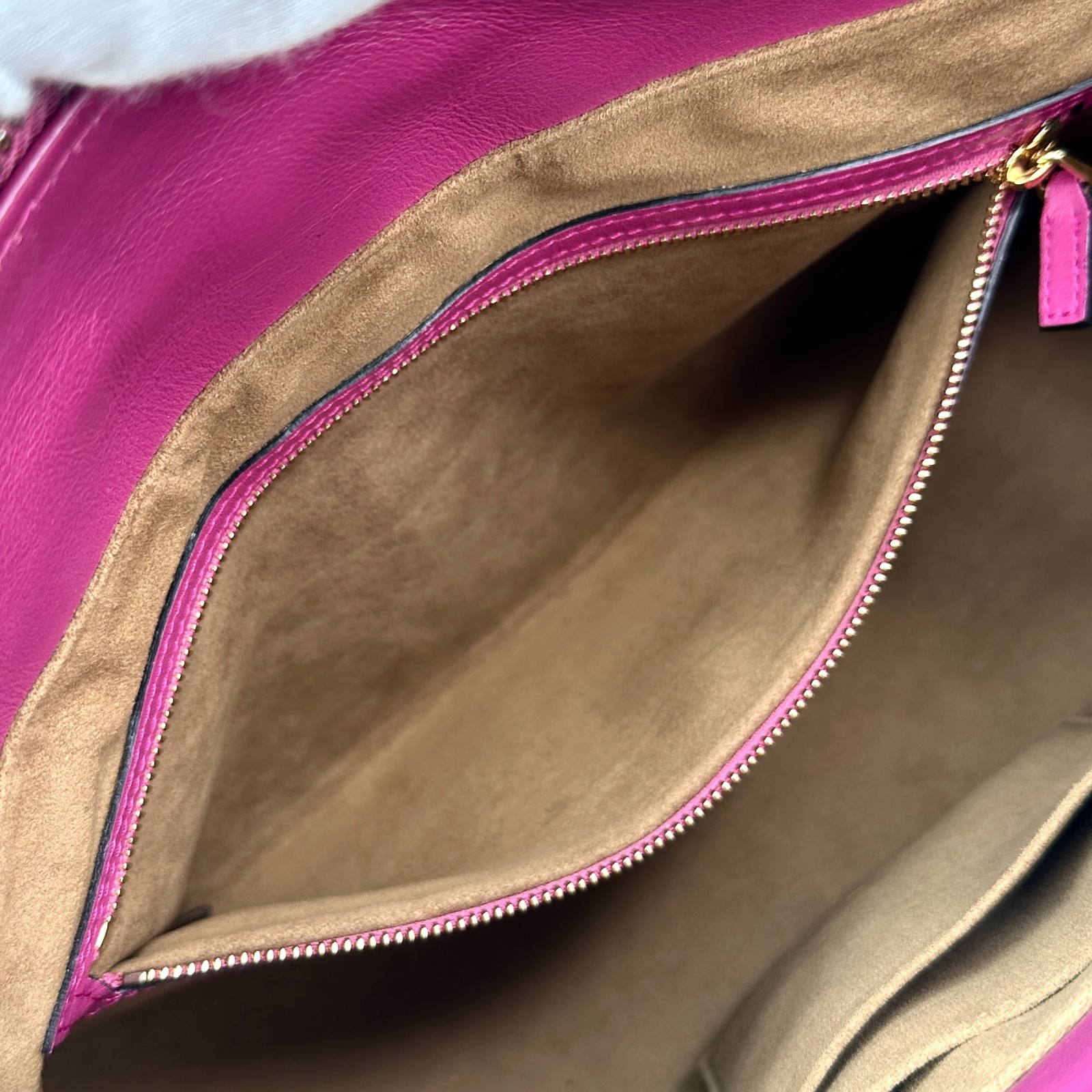 Gucci GG Supreme Monogram 2 Way Purse Bag Tote Pink
