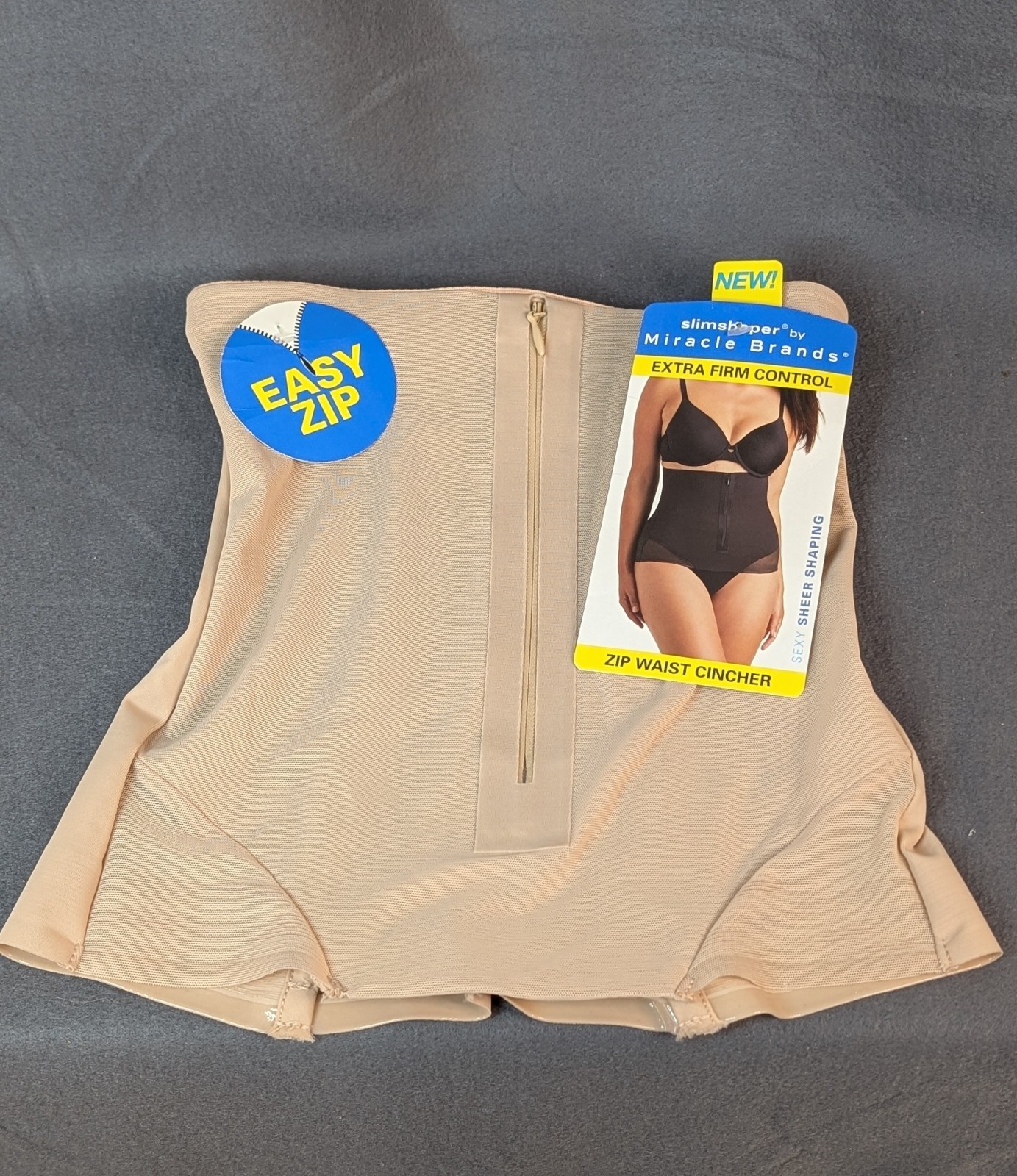 SlimShaper by Miracle Brands Women’s Sheer Shaping Waist Cincher Nude Size S