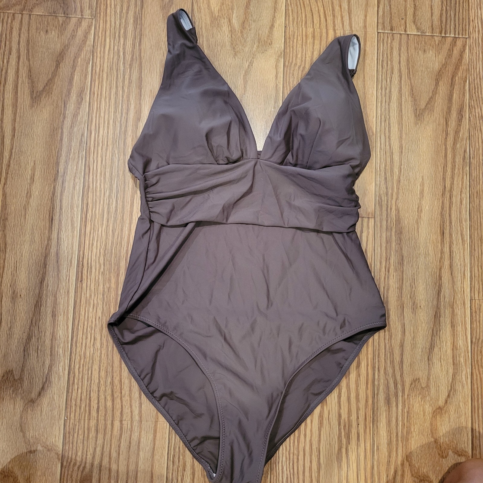 Sexy Brown Slimming Swimsuit One Piece Tummy Control Halter Boho Swimsuit Large