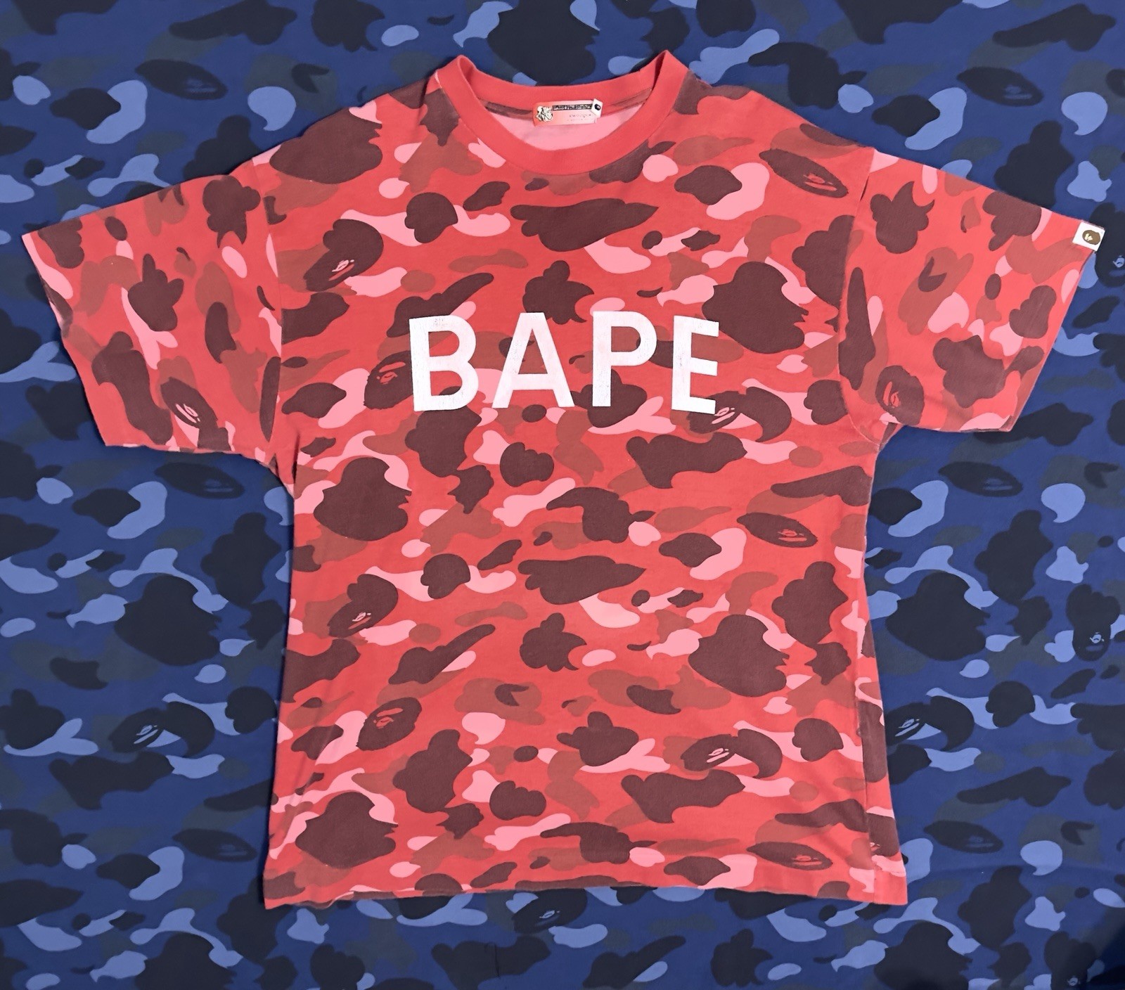 OG 2004 Nigo A Bathing Ape BAPE N.E.R.D/Pharrell Camo Spellout Size XL T Shirt