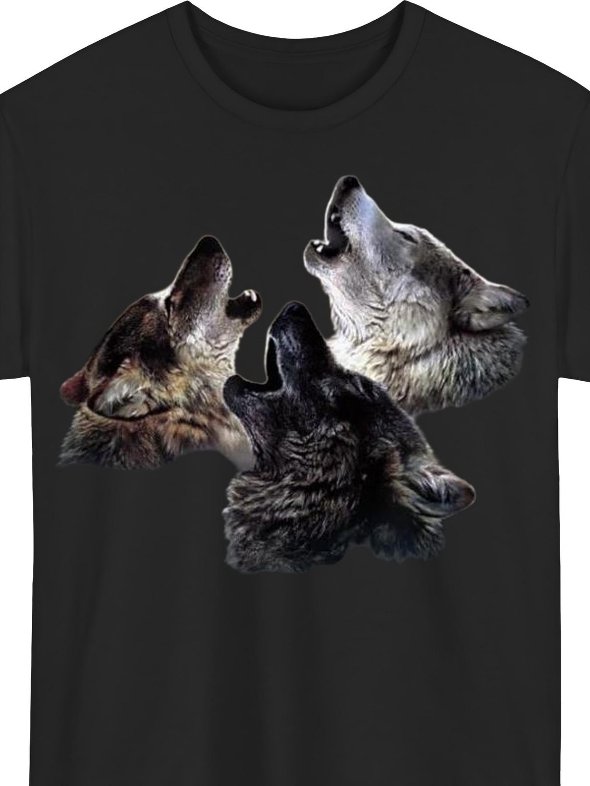 Patterned 3 Wolves Men’ T-Shirt – Soft Loose Fit Short Sleeve Tee for Summer