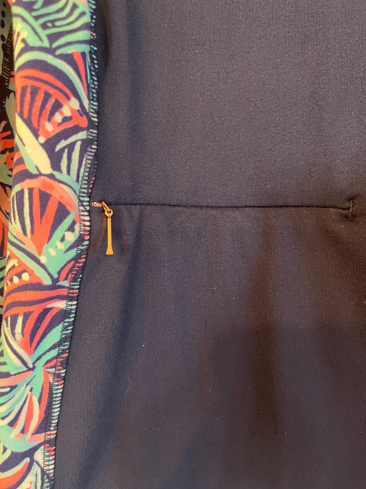Lilly Pulitzer Navy Blue Teal Green Pink Rose Gold Zipper Luxletic Jacket Medium