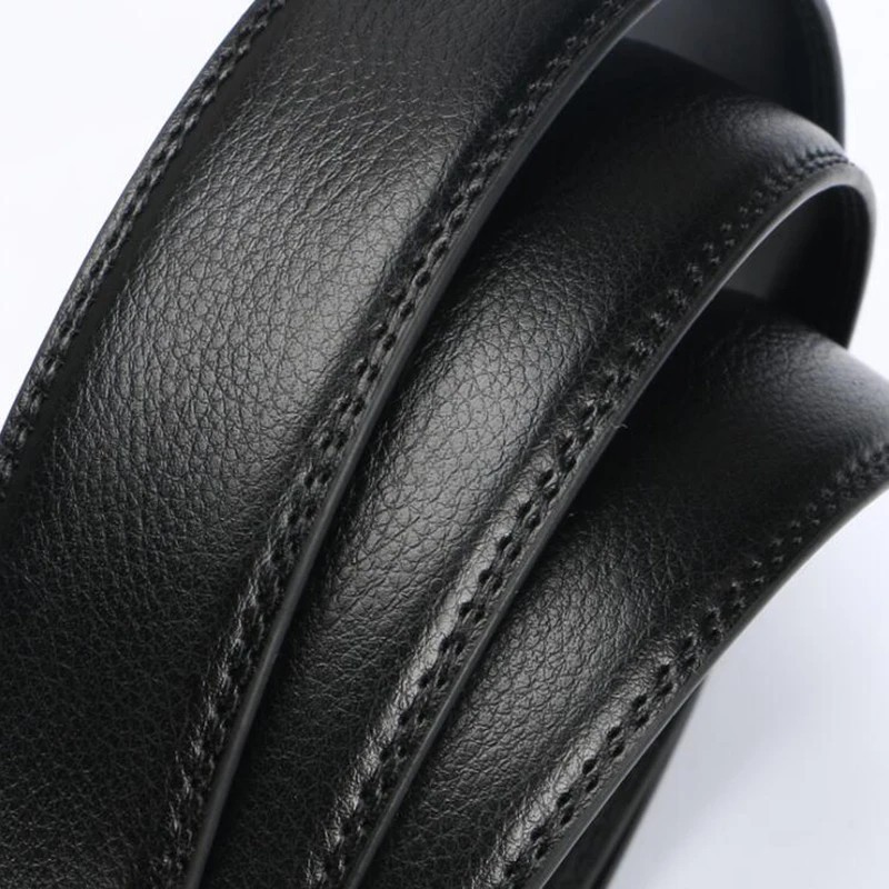 Luxury Men’s Automatic Buckle Belt Ratchet Strap Black Brown Leather Strap Jeans