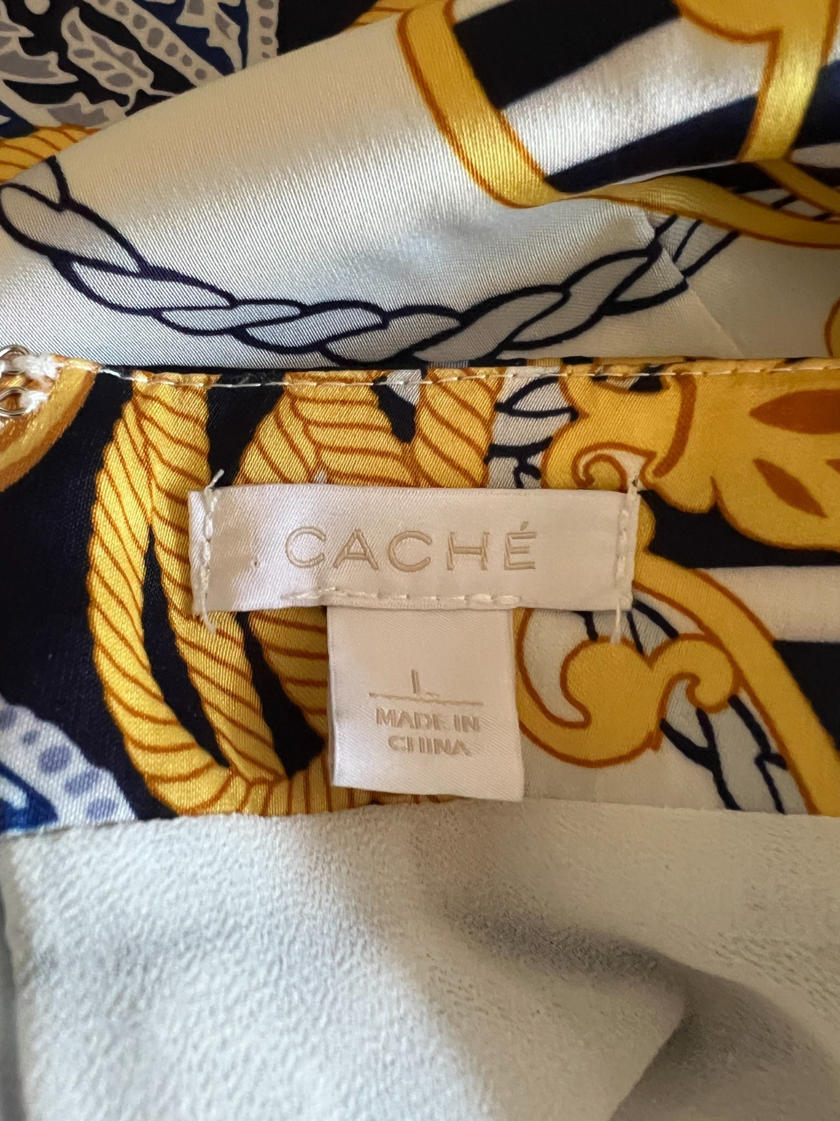 Cache Womens Skirt Nautical Anchor Chain Faux Wrap Yacht Rock Cruise Size L
