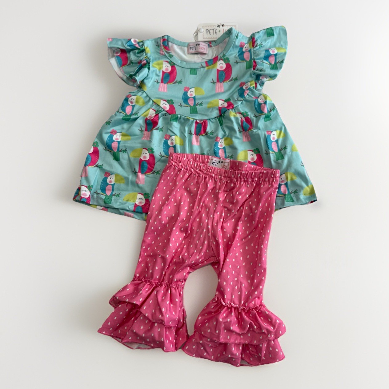 Pete & Lucy Tropic Like It’s Hot Toucan Outfit Set Baby 0-6 Months NWT