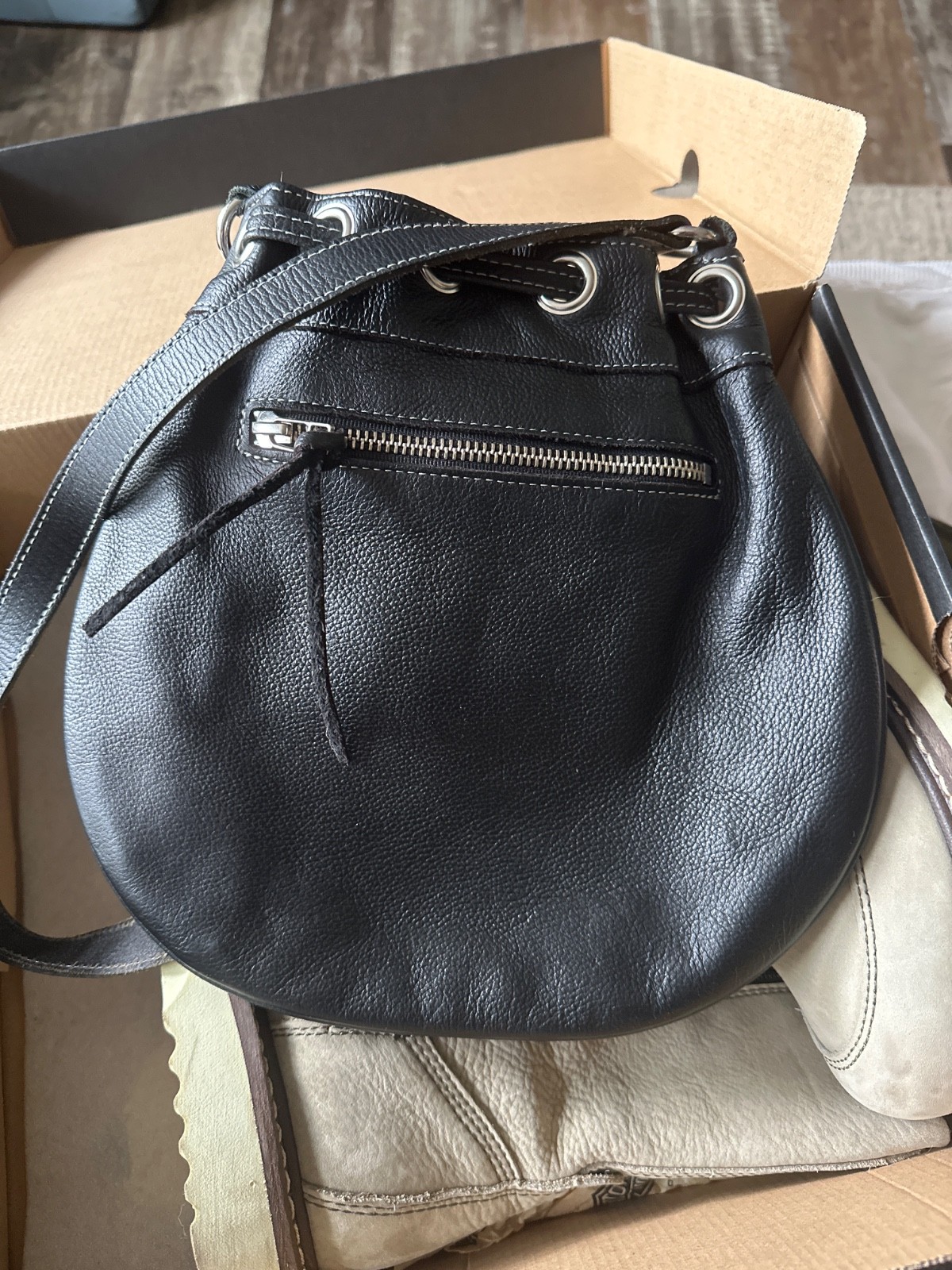 Vintage Harley Davidson Women’s Black Leather Studded Bling Purse/Leather Liner