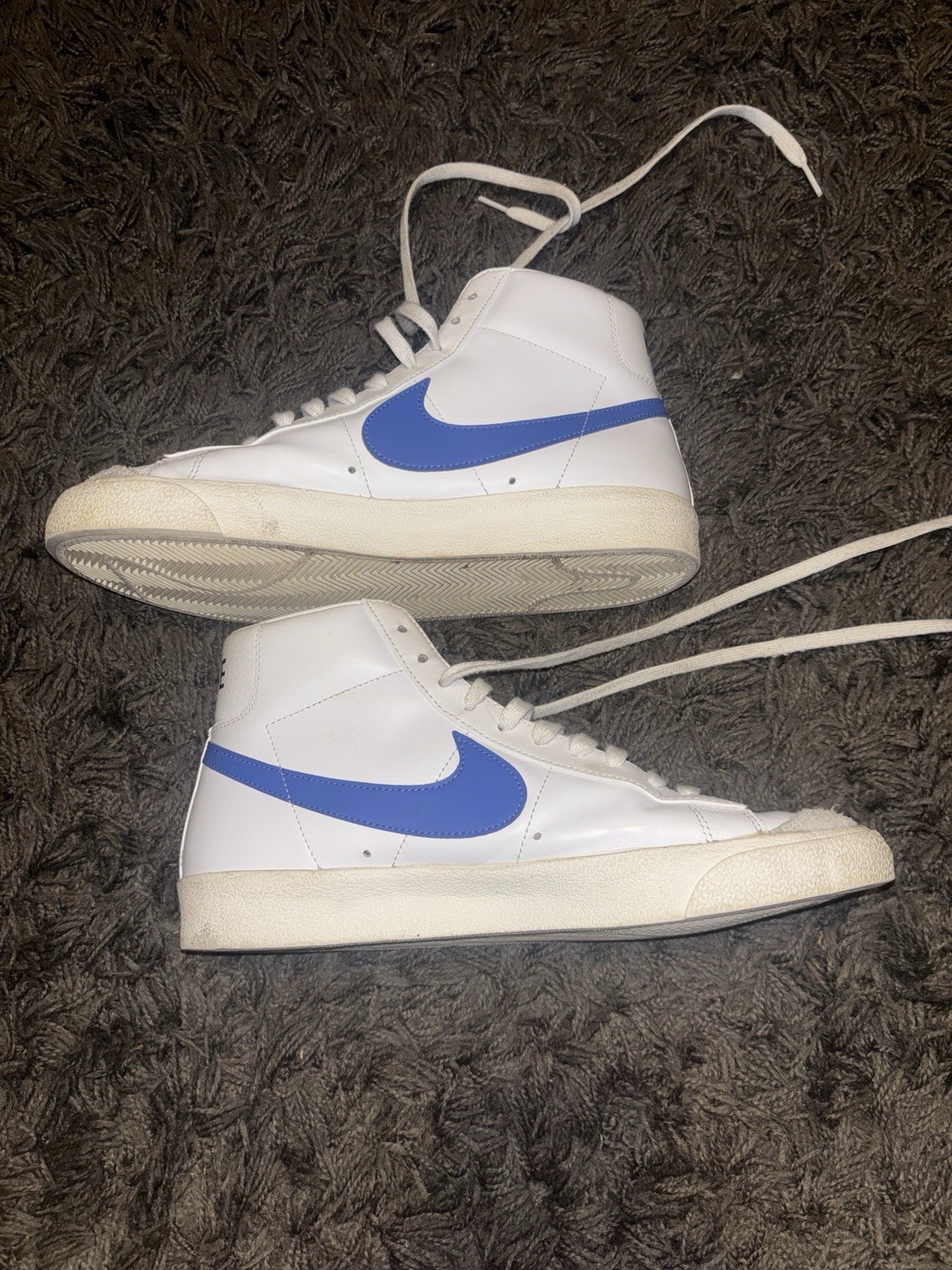Nike Men’s High Top Blazers Sneaker Lace-Up White Red Blue Solid.Mens10.5