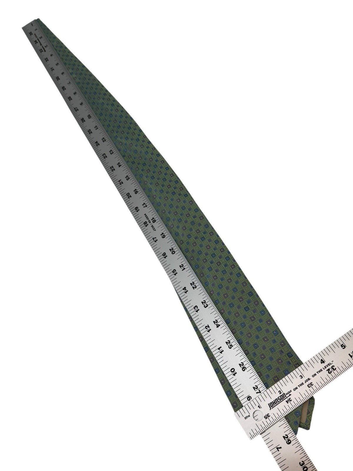 Paul Stuart Silk Tie Green Blue Purple Check Made In Italy 3.25″ x 58″ YGI T6100