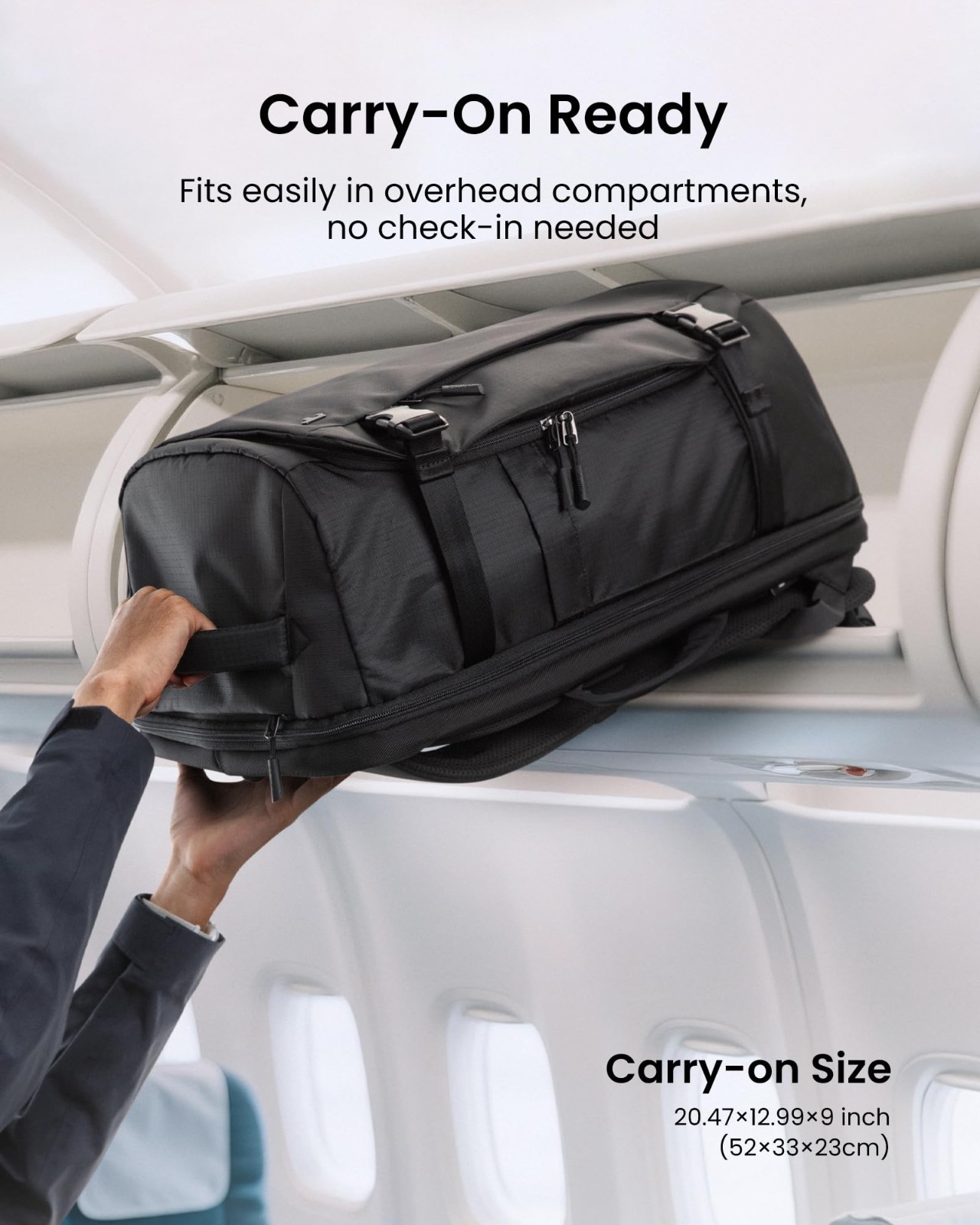 40L Travel Backpack, TSA Approved Carry-On, Water-Resistant Lightweight Rucksack