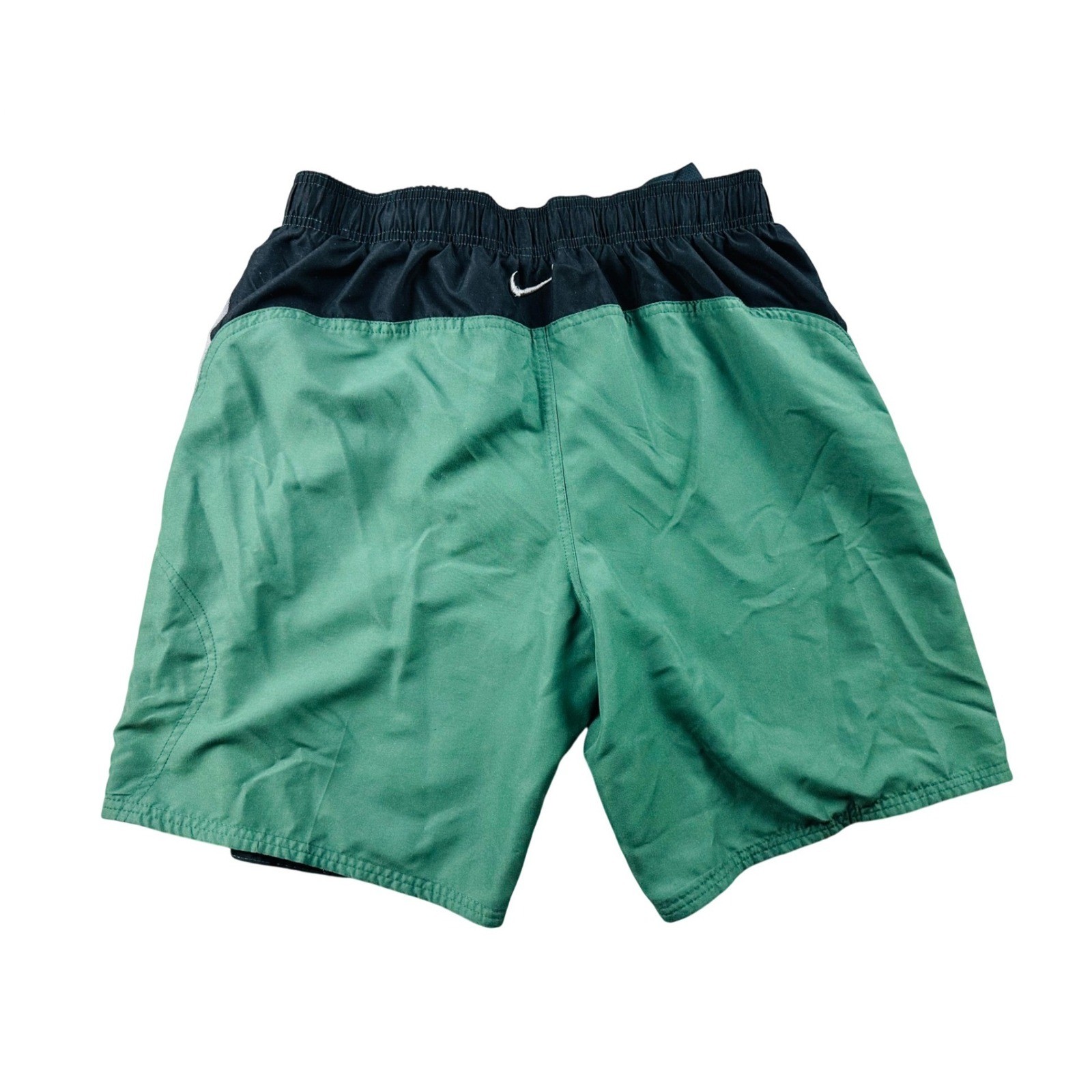 Nike Swim Trunks Men L Green Core Contend 8″ Volley Colorblock Athletic NESS7421