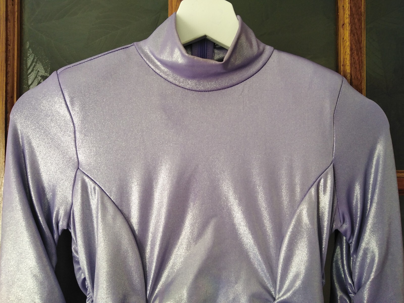Guess Bodycon Designer Dress Ruched High Neck Womens Uk 4 Stretch Stunning Lilac