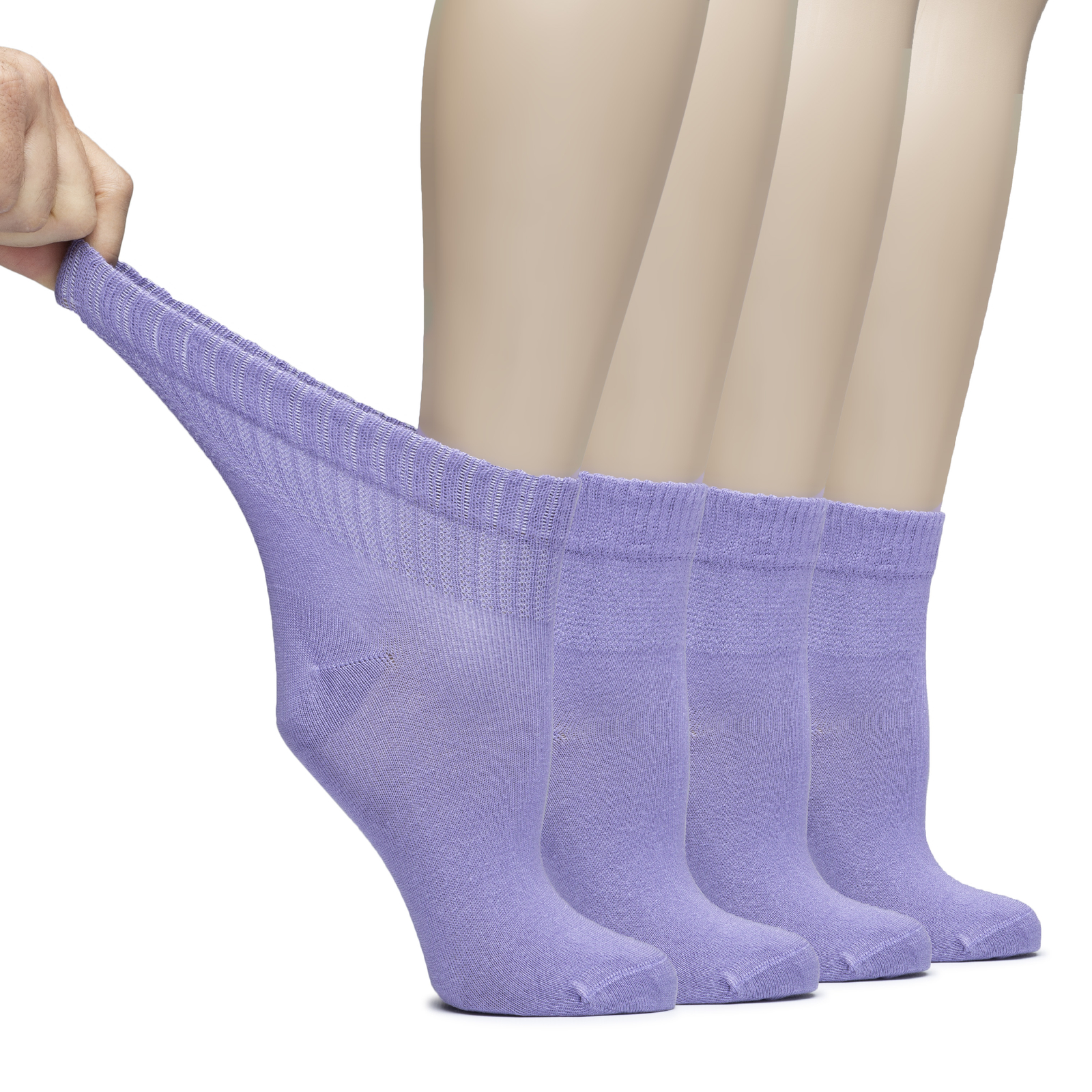 Hugh Ugoli Women’s Bamboo Diabetic Crew Thin Socks, 4 or 8 Pairs