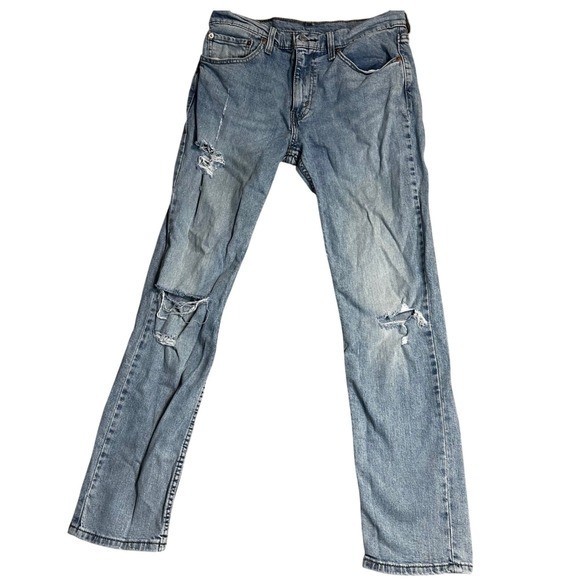Levi’s 511 S Jeans Womens 32 X 32 Skinny Distressed Fray Raw Hem