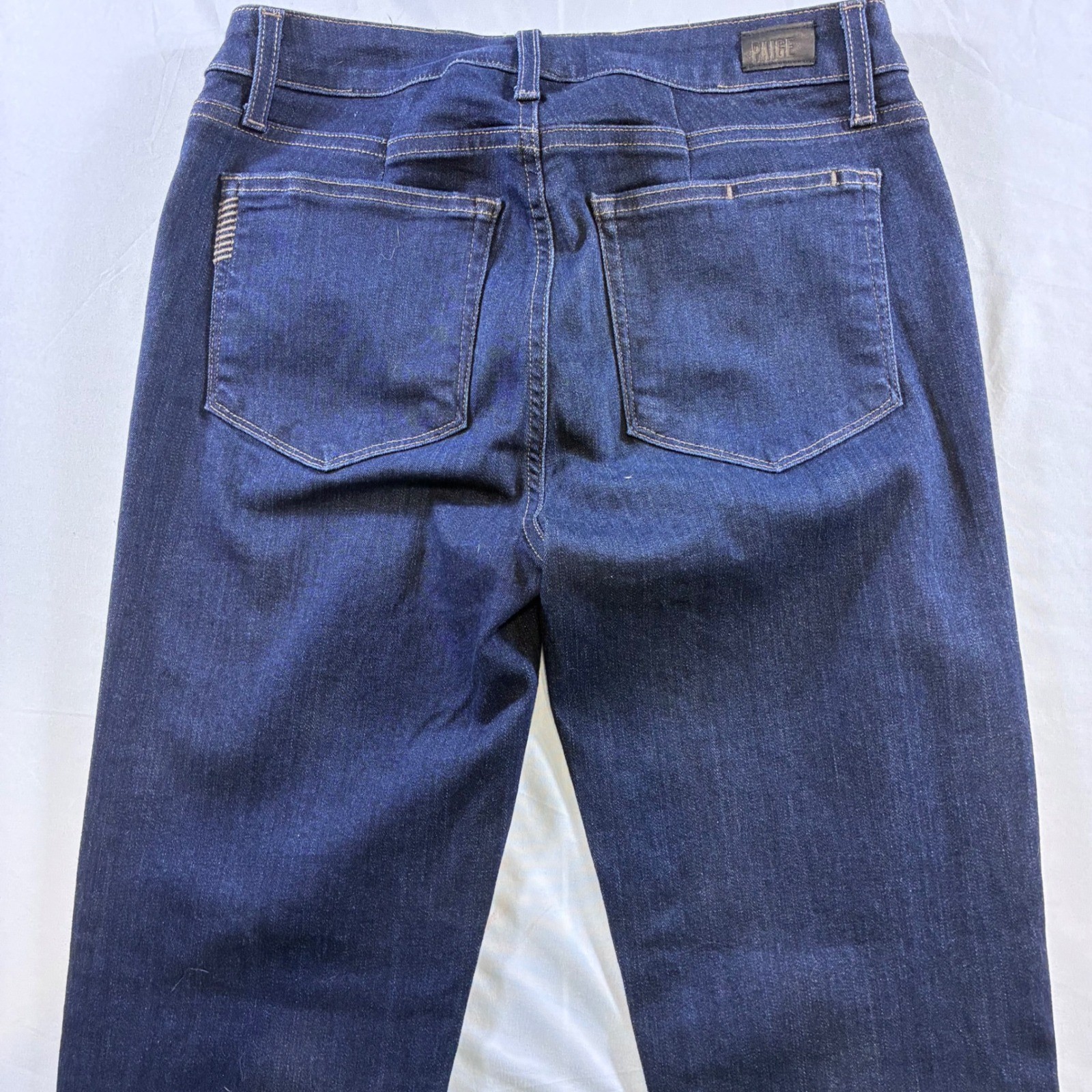 Paige Manhattan Bootcut Jeans 29 Dark Indigo Blue Denim Stretch