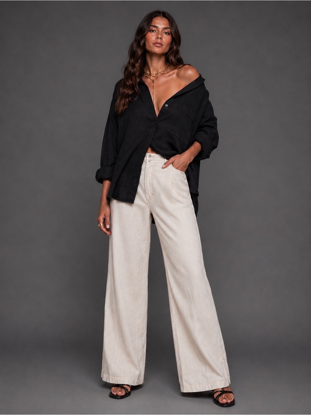 Rowan Linen Wide Leg Pants Coastal