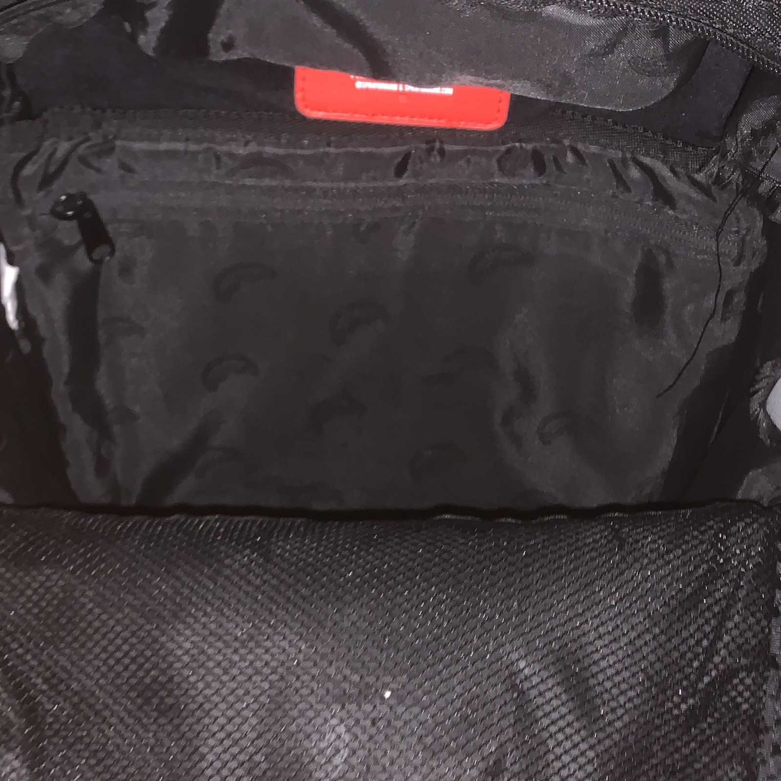 Kids Shark Backpack Small Black/Gray Polyester Zip w/ Pockets 12x9x5″