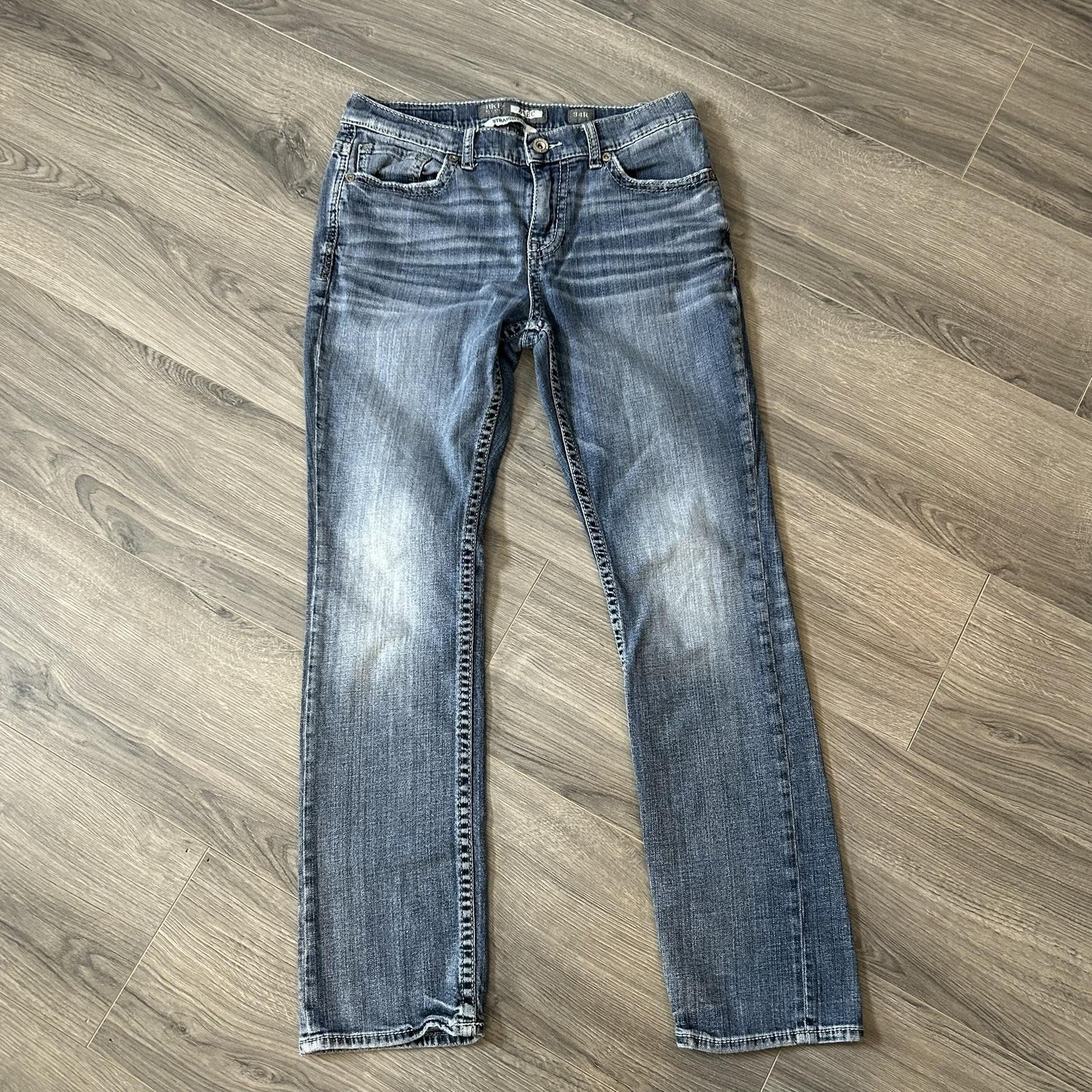 BKE Alec Jeans Mens 34×29 Blue Straight Leg Stretch Medium Wash Denim Casual