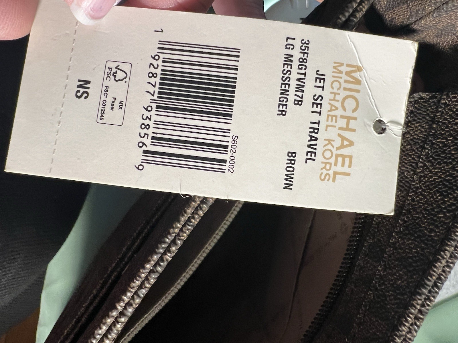 Michael Kors Brown Large Messenger Bag Logo Strap Accent Zip Magnet Pockets
