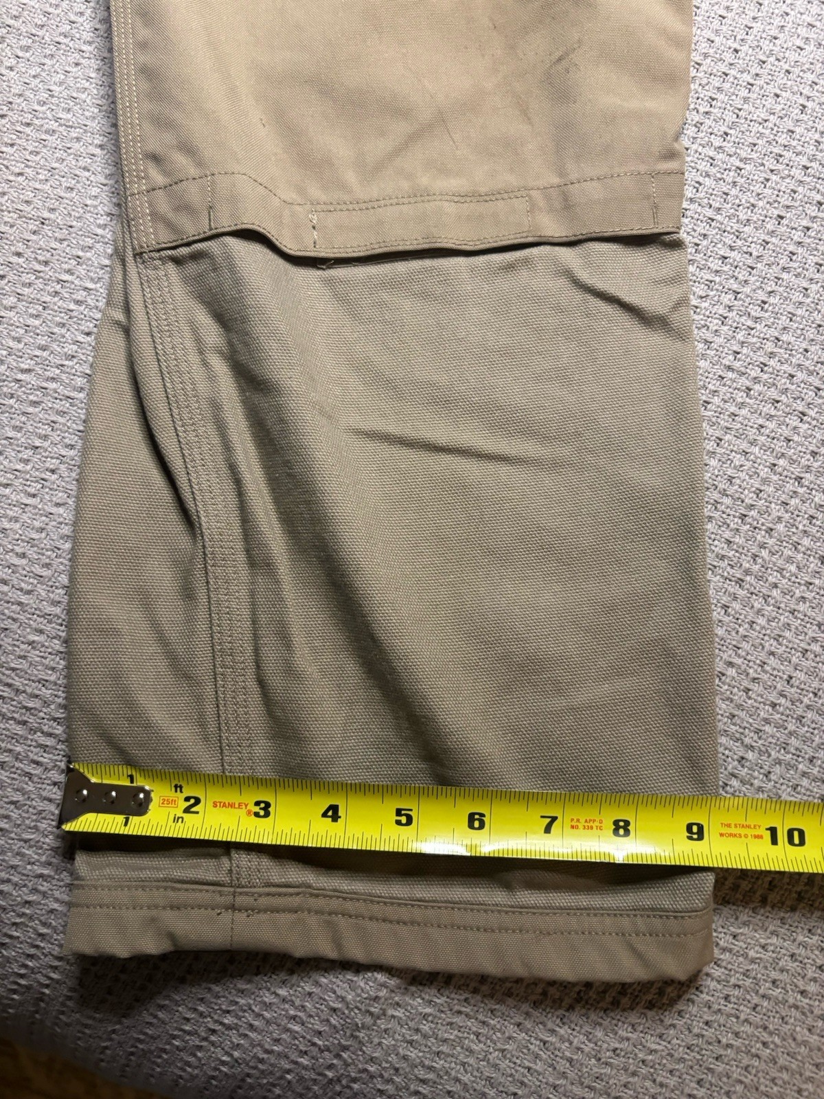 Duluth Trading Ultimate Fire Hose Pants Mens 34×32 Tan Double Knee Cargo Work