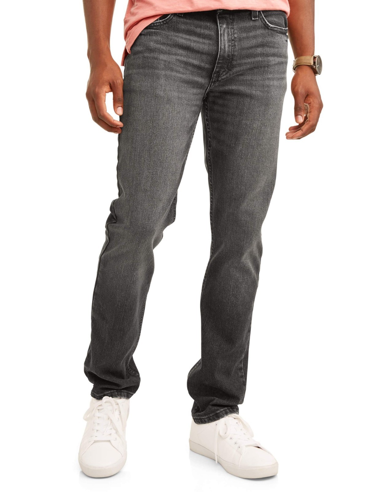 George Men’s Slim Straight Fit Jean (Black Wash, W29 x L32)