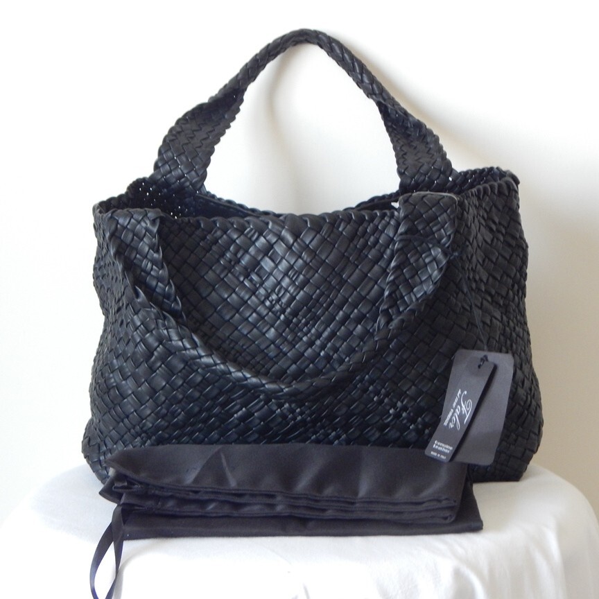 Falor Firenze Leather Hand Woven Large Tote Shoulder Bag Made in Italy NWT RARE
