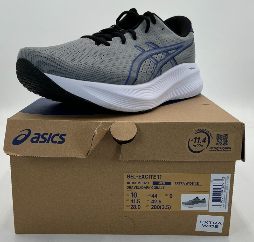 Asics Gel-Excite 11 Men’s Size 10 4E (X Wide) Grey Running Shoes